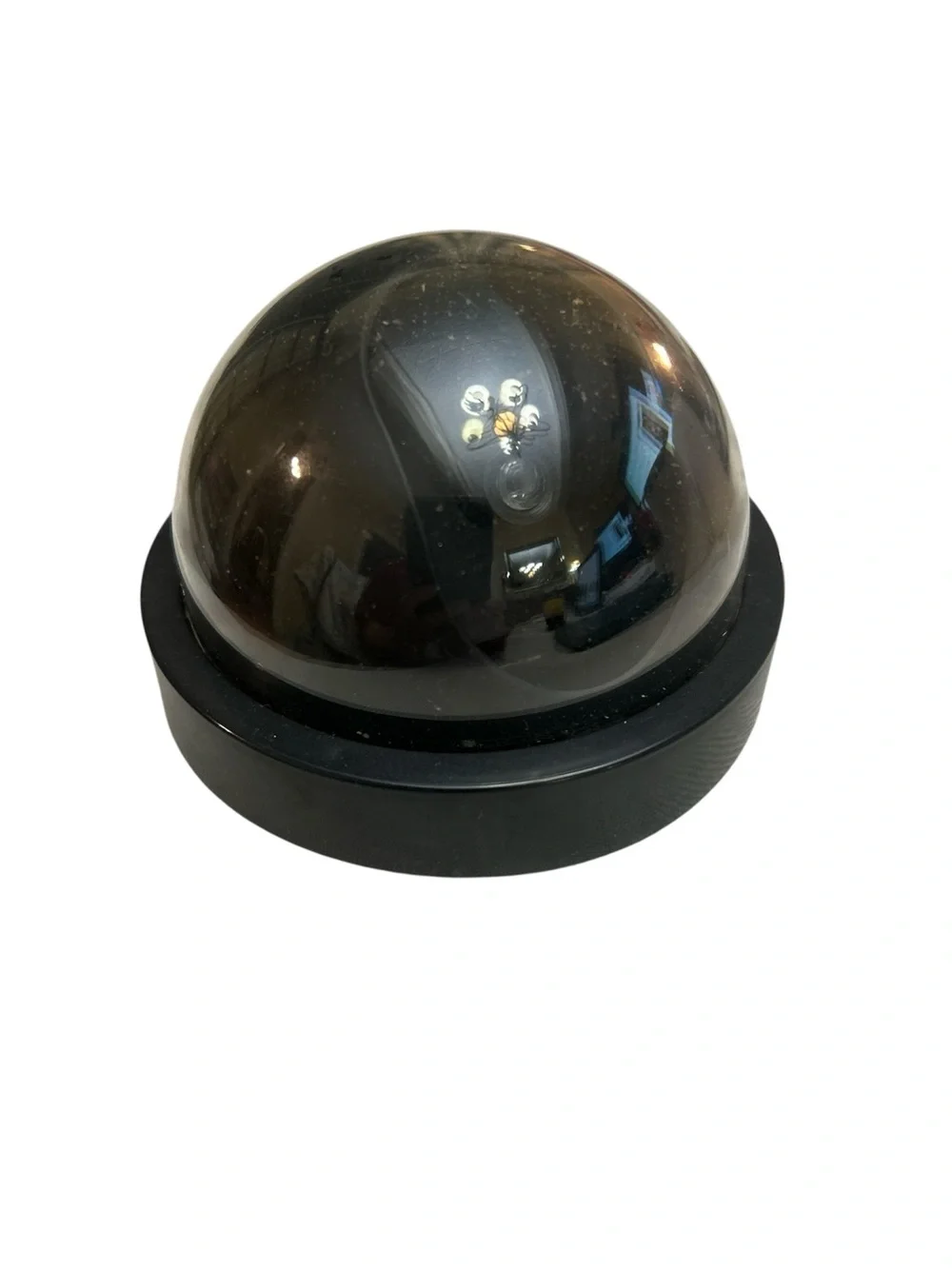 Black Dome Security Camera Cover / Faux Dome with Battery Light